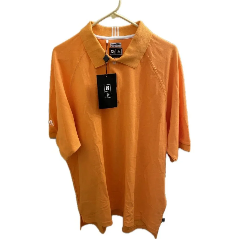 NWT Adidas ClimaLite Polo Shirt Men's Xl Embroidered Logo Orange